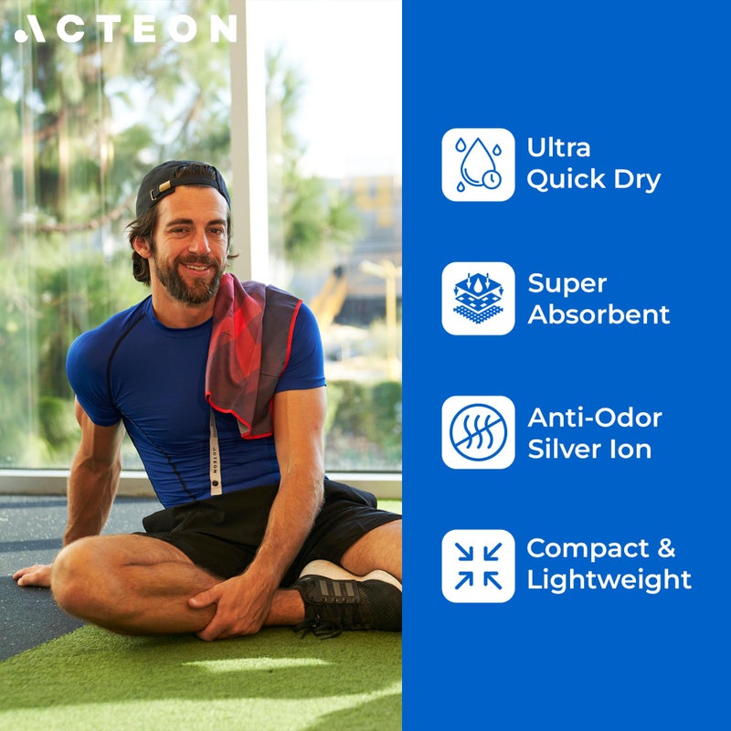 Acteon Quick Dry Microfiber Gym Towel, 4 Pack Odor-Free, Super Absorbent Workout Towels, Body Sweat - Image 5